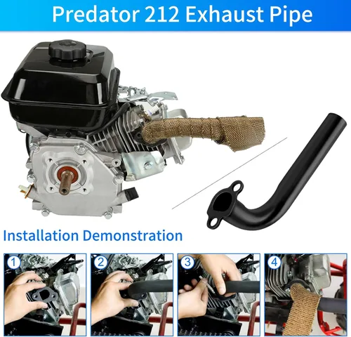 Miniatura 4 de YOXUFA Reemplazo del cabezal de tubo de escape de 212cc para Predator 212cc 196cc 224cc 6.5hp Coleman CT200U CT200U-EX BT200X KT196 Baja Warrior