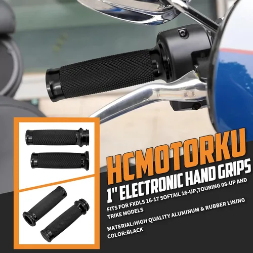 Miniatura 2 de Motorcycle Electronic Throttle Handlebar Grips for 1" 25mm Handle Bars Universal Fit for Harley Touring Dyna Softail Sportster XL 883 1200