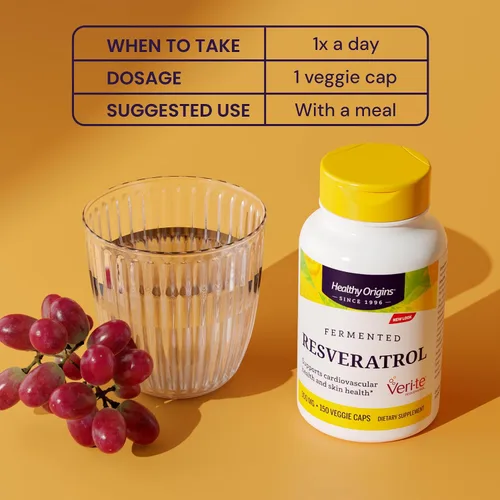 Miniatura 4 de Healthy Origins Resveratrol (Trans-Resveratrol), 300 mg - Suplementos nutricionales de resveratrol europeos - Suplemento antioxidante vegano, sin