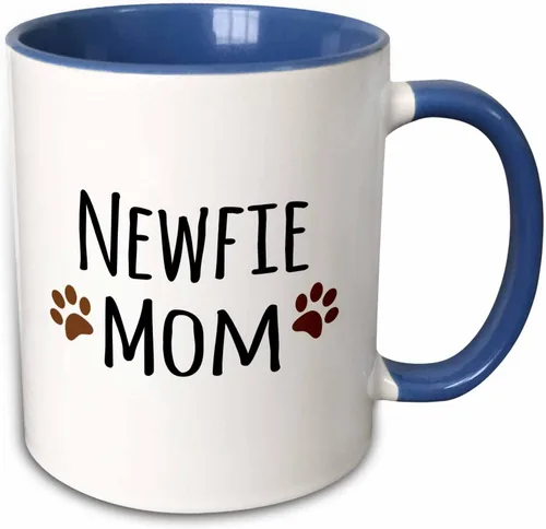 Miniatura 12 de 3dRose Newfie Dog Mom - Taza de 11 onzas, color negro