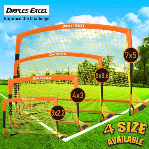 Miniatura 7 de Dimples Excel Redes de Portería de Fútbol para Niños para Patio Trasero 7x5, 5x3.6, 4x3, 3x2.2 pies