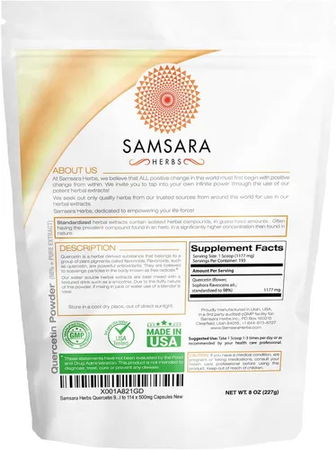 Miniatura 2 de Samsara Herbs Quercetina 98%+ Extracto Puro en Polvo (8 oz/226g) - Igual a 452 x 500 mg Cápsulas
