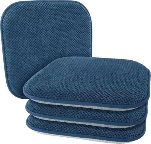 Miniatura 28 de Cojines para Sillas de Cocina Vino Rojo Antideslizantes de Espuma para Oficina, Cojines para Asientos Lavables, Almohadillas Gruesas y Suaves, Rojo