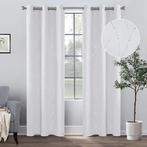 Miniatura 9 de BUHUA - Paneles de cortinas opacas para sala de estar, cortinas grises con aislamiento térmico, cortinas de ventana para dormitorio - 72 pulgadas