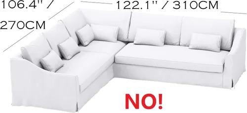 Miniatura 3 de Farlov - Funda de repuesto para sofá esquinero de 5 asientos para el lado derecho más largo cuando estás sentado (no mirando), compatible con IKEA
