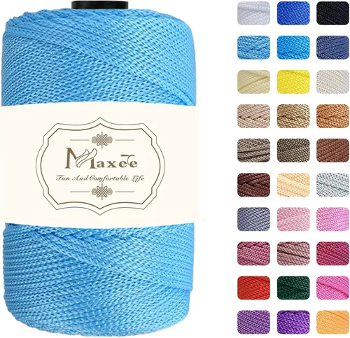 Miniatura 30 de Cordón de macramé premium de poliéster 3 mm × 218 yardas, cordón de macramé 100% polipropileno de 3 mm, ideal para crochet, colgadores de pared, 30