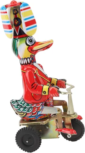 Miniatura 8 de Tbest Juguete de hojalata mecánica, juguete de pato en lata, hecho a mano, delicado reloj retro, juguete de cuerda para adultos, colecciones