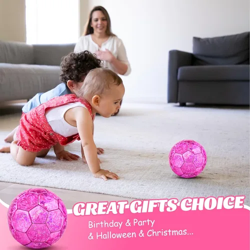 Miniatura 6 de DLUGOPIS Sparkling Pink Toddler Soccer Ball - Mini, Age 3-8, Indoor/Outdoor, Small Size for Boys & Girls (Sparkling Pink, 1)