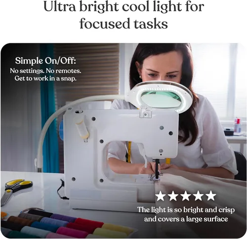 Miniatura 3 de Brightech LightView Pro - Lámpara de escritorio LED con lupa con luz, pasatiempos y lectura, flexibilidad y durabilidad, lámpara de pie con lupa LED