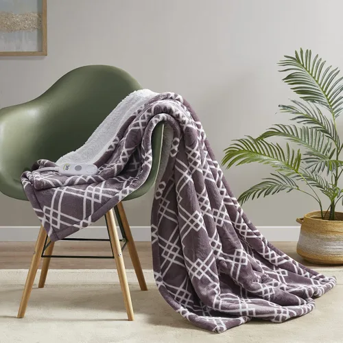 Miniatura 32 de Serta - Manta de vellón sherpa reversible, ultrasuave y tejida, manta térmica, manta eléctrica; cómoda, agradable y abriga y protege del frío
