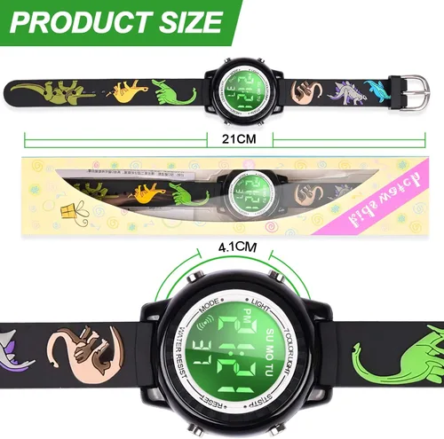 Miniatura 20 de Relojes LED impermeables para niños con alarma, juguetes para niños, regalos para niñas de 3 a 10 años