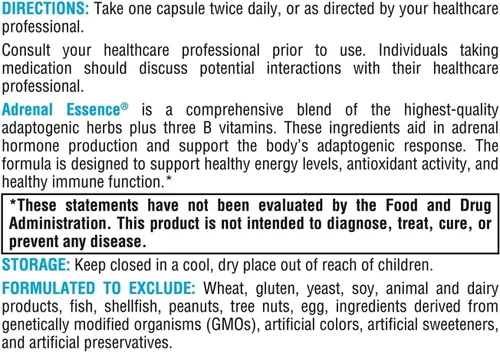 Miniatura 7 de XYMOGEN Adrenal Essence - Suplemento de apoyo suprarrenal para niveles de energía saludables y función inmunológica* - Sin OMG, sin gluten, sin