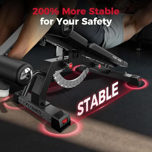 Miniatura 4 de FLYBIRD Adjustable Weight Bench, Full Body Workout Bench for Home Garage Gym Strength Training, Incline Flat Decline for Sit Up Bench Press Negro