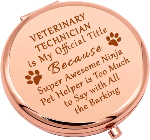 Regalos de agradecimiento a veterinarios para mujeres, espejo de maquillaje compacto, regalo de técnico veterinario, regalos de tecnología