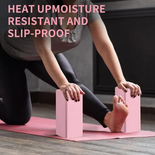 Miniatura 8 de Yoga Block 2 Pack 9"x6"x3", Sturdy Yoga Foam Blocks, High Density & Non Slip Surface for Pilates & Stretching, Fitness Accessories for Stability &