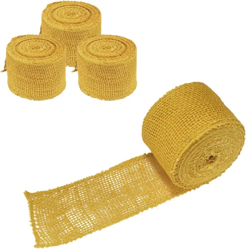 Miniatura 24 de JubileeYarn - Cinta de yute de arpillera para manualidades, 3 pulgadas x 10 yardas, color negro, 1 rollo