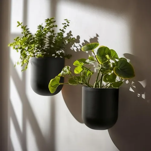 Miniatura 2 de La Jolie Maison Macetas colgantes de pared para plantas de interior, macetas colgantes para plantas de aire suculentas, juego de 2, 6 pulgadas