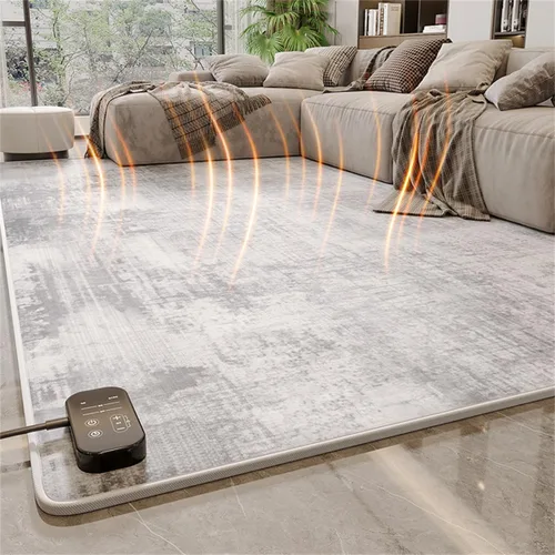 Electric Heated Area Rug, Infrared Radiant Floor Heater, Waterproof, 12-Hour Timer, Portable Heated Floor Mat for Living Room and Office
