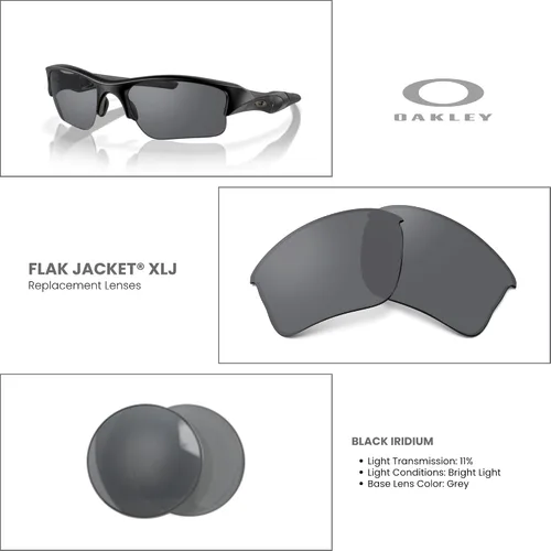 Miniatura 3 de OAKLEY Original Flak Jacket XLJ OO9009 Replacement Lenses For Men For Women+ Bundle Microfiber Pouch -FRAMES NOT INCLUDED
