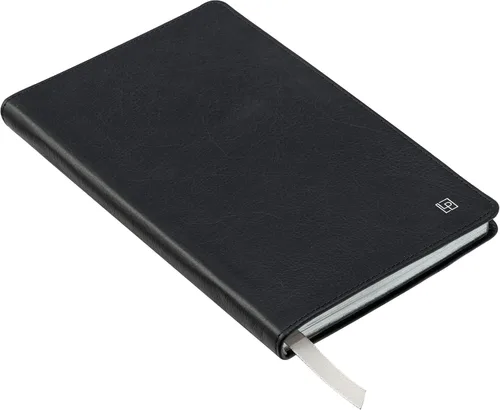 Miniatura 2 de Cuaderno clásico de cuero, tapa blanda, rayas estrechas, tabla de contenido y páginas numeradas Negro tuxedo