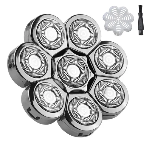 Miniatura 8 de Cabezales de repuesto para afeitadora de 5 cuchillas para hombres calvos, afeitadora eléctrica fácil de limpiar con cubierta de cuchilla