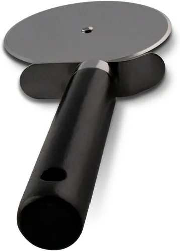 Miniatura 5 de Cortador de pizza con ruedas de 4 pulgadas con mango de madera, hoja afilada de acero inoxidable para rebanar fácilmente pizza, pan y pasteles