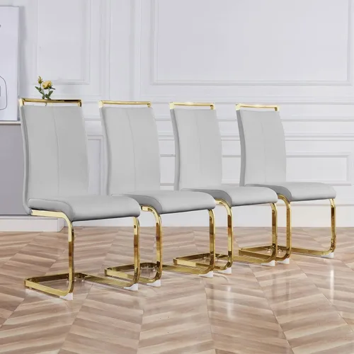 Miniatura 39 de Baysitone Juego de 6 sillas de comedor modernas, sillas laterales de comedor, sillas de cocina con asiento acolchado de piel sintética y respaldo