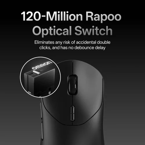 Miniatura 6 de Rapoo Ratón inalámbrico para juegos VT2 MAX, tasa de sondeo inalámbrico real de 8K, peso ligero de 1.87 oz, batería de hasta 750 horas, MCU nórdico