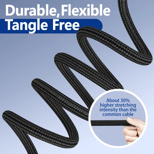 Miniatura 4 de Cable de guitarra de 10 pies para instrumento profesional, cable AMP para guitarra eléctrica, cable TS versión actualizada 1/4 TS para guitarra
