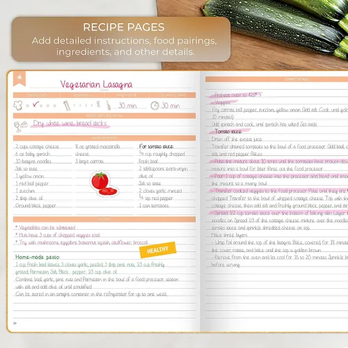 Miniatura 3 de Clever Fox Libro de recetas – Haz tu propio libro de cocina familiar – Organizador de cuaderno de recetas en blanco – Diario de cocina vacío