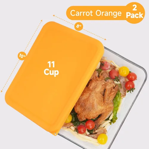 Miniatura 2 de LUVCOSY Tapa rectangular de silicona para almacenamiento de 11 tazas de repuesto para cuencos de vidrio Pyrex 7212-PC, (recipiente no incluido)