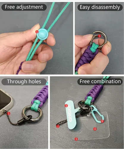 Miniatura 5 de Correa para Teléfono Móvil de Muñeca, Correa de Llavero para Mujeres, Correa de Amuletos para Teléfono, Correa de Muñeca Corta para Llaves, Llavero
