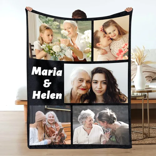 Miniatura 11 de Manta personalizada con texto fotográfico, manta personalizada con imágenes para adultos, manta personalizada con mis propias fotos, manta 1 foto-1