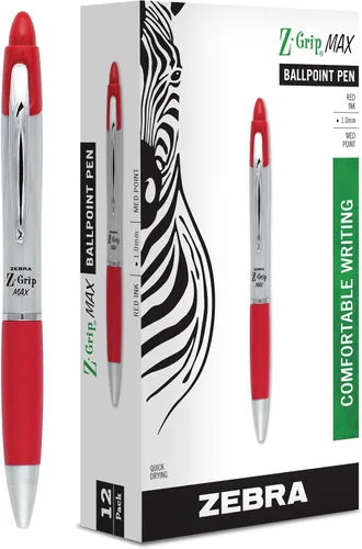 Miniatura 6 de Zebra – Pluma retráctil Z-Grip Max, punta mediana, 1.0 mm, 12 unidades, Negro