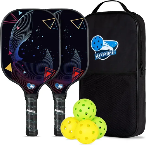 Carbon Fiber Pickleball Paddles Set of 2, USAPA Approved T700 Raw Carbon Face, Lightweight 7.5oz Honeycomb Core Pickle Ball Rackets, High Spin,
