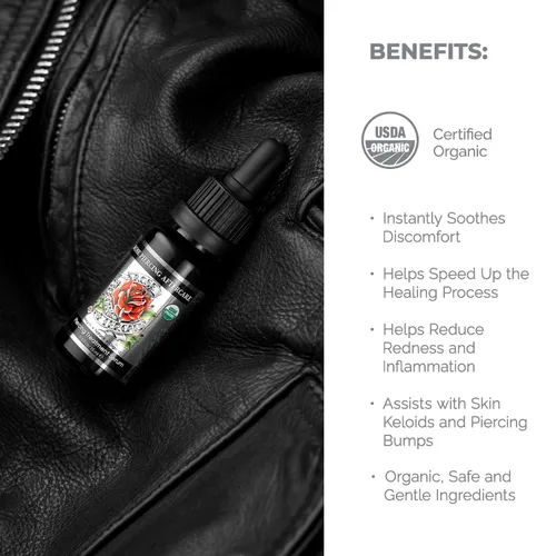 Miniatura 3 de Alteya Organics Solución para el cuidado posterior de piercings y bultos – Aceite queloide para eliminación de golpes de oído, nariz y cuerpo