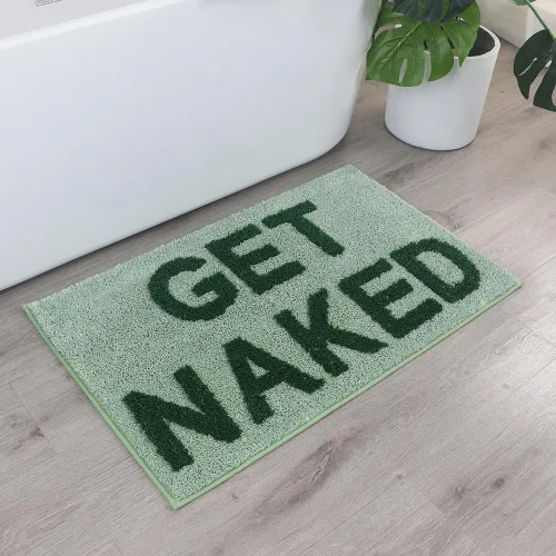 Zeeinx Get Naked - Tapete de baño lindo para decoración de baño, alfombras de baño antideslizantes de microfibra lindas, decoración de baño Verde