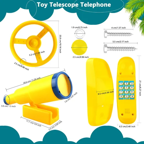 Miniatura 2 de Accesorios para el patio de recreo Swingset Volante de plástico Telescopio Teléfono Swingset Teléfono Juguete para Niños Patio al aire libre Patio
