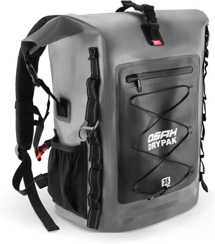Miniatura 20 de OSAH DRYPAK Mochila impermeable Bolsa seca – Mochila de senderismo enrollable para viajes, kayak, canotaje, camping y pesca, Gris, Ocio