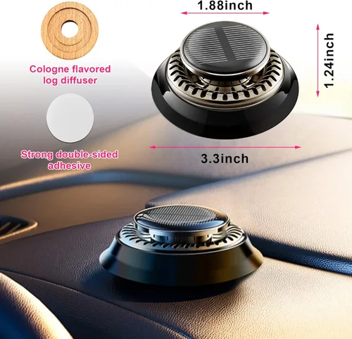 Miniatura 2 de Ambientador de aire para automóvil, difusor giratorio con energía solar y fragancia, purificador de aire de aromaterapia para automóvil y hogar