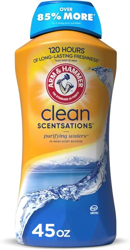 ARM & HAMMER Clean Scentsations Potenciador de Aroma para Lavado, Potenciador de Aroma para Lavandería aroma Purifying Waters, 45 onzas