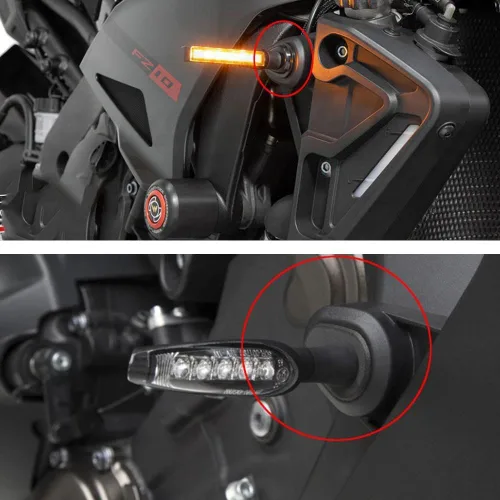 Miniatura 2 de LQMY Accessories - 4 adaptadores de señal de giro de motocicleta negros para FZ 09 MT09 MT07 2014-2022 Tenere 700 2019-2021 Tracer 900 FJ09
