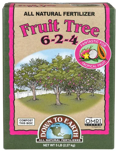 Down To Earth All Natural Fertilizers Fertilizante orgánico para árboles frutales - Alimento vegetal para manzanas, peras, ciruelas y árboles