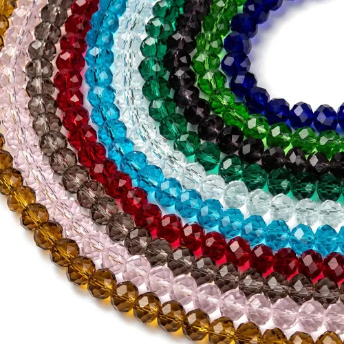 Miniatura 17 de Craftdady 10 hebras de cuentas de cristal galvanizado facetado de 0.157 pulgadas (0.157 in) chapadas en perlas brillantes pequeñas cuentas