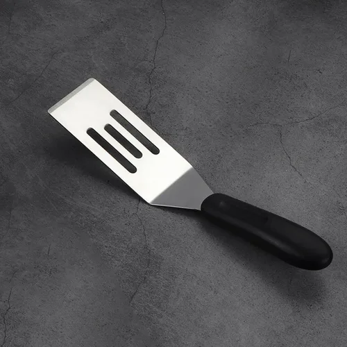 Miniatura 2 de Mini espátula de metal ranurada para sartén de hierro fundido, utensilio de cocina de acero inoxidable para filetes, huevos, panqueques, brownies