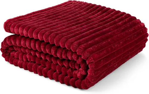 Miniatura 26 de PAVILIA Manta de forro polar súper suave, manta de franela de felpa mullida, cálida y acogedora manta de microfibra acanalada para sofá o cama, Negro