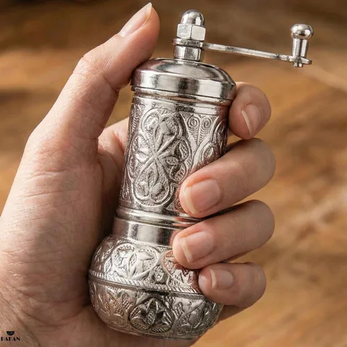 Miniatura 4 de Molinillo de sal y pimienta negra, molinillo de especias recargable, molinillo de pimienta turca vintage, molinillo de sal auténtico con grosor