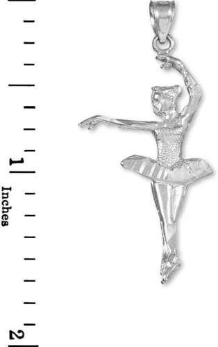 Miniatura 2 de Colgante de bailarina de plata de ley con dije de bailarina, Plata esterlina