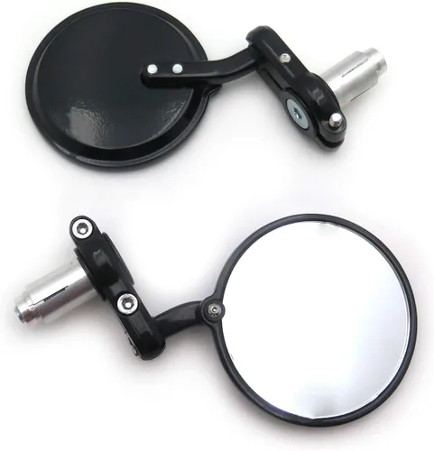Miniatura 8 de SMT-Espejo redondo de aluminio negro con extremo de barra de 7/8 pulgadas, compatible con Cafe Racer Clubman CB XS KZ GS [B00RW3E16M]