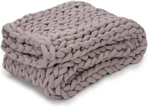 Miniatura 7 de Nuzzie Manta de Punto Grueso - Transpirable, Refrescante, Manta Decorativa de Punto Hecha a Mano para Dormir - Lavable a Máquina, Diseño Decorativo